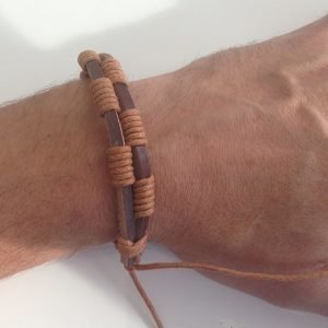 Armband Herr Äkta läder Brunt