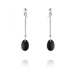 Georg Jensen Dew Drop Korvakorut Mustilla Akaateilla