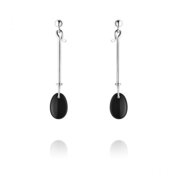 Georg Jensen Dew Drop Korvakorut Mustilla Akaateilla