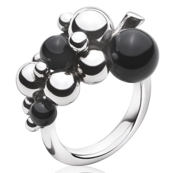 Georg Jensen Moonlight Grape Sormus Musta Akaatti