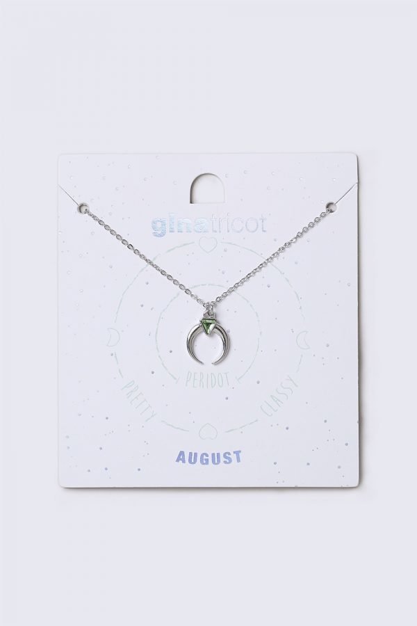 Gina Tricot August Green Birthstone Necklace Kaulakoru