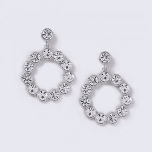 Gina Tricot Crystal Circle Drop Earrings Korvakorut