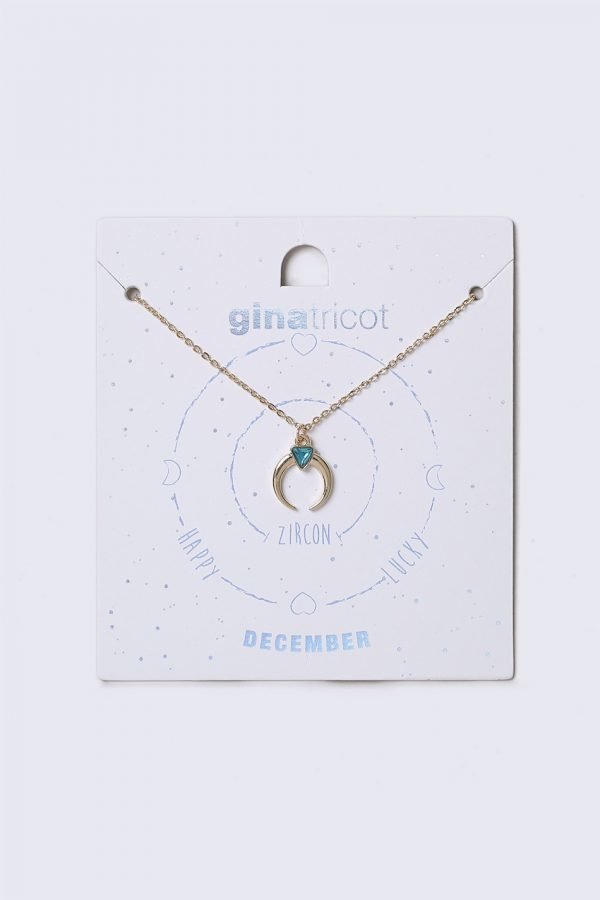 Gina Tricot December Blue Birthstone Necklace Kaulakoru