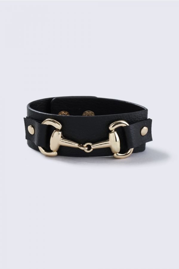 Gina Tricot Equestrian Leather Buckle Cuff Rannekoru