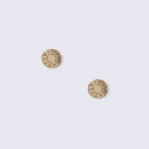 Gina Tricot Gold Engraved Disk Stud Earrings Korvakorut