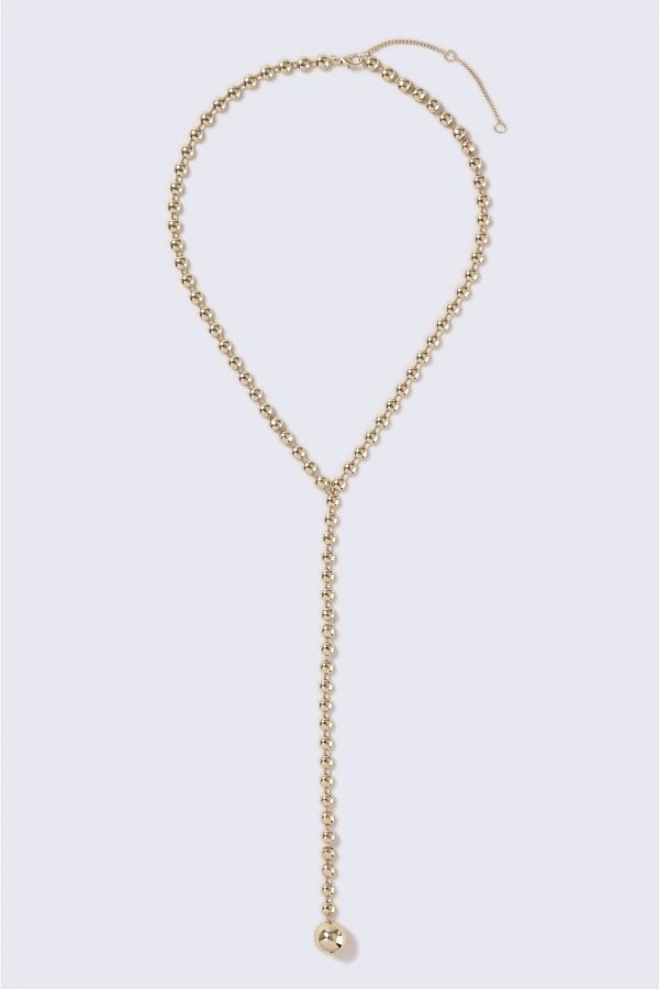 Gina Tricot Gold Look Ball Chain Lariat Kaulakoru