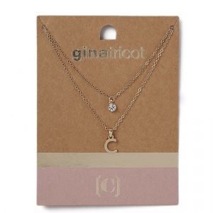 Gina Tricot Gold Look C Initial Ditsy Necklace Kaulakoru