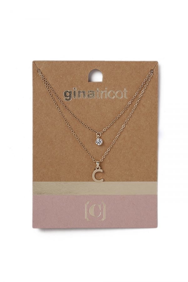 Gina Tricot Gold Look C Initial Ditsy Necklace Kaulakoru