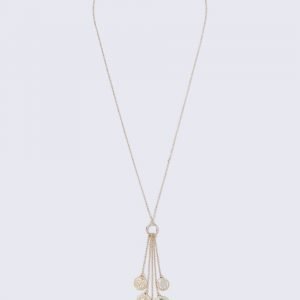 Gina Tricot Gold Look Charm Tassel Chain Necklace Kaulakoru