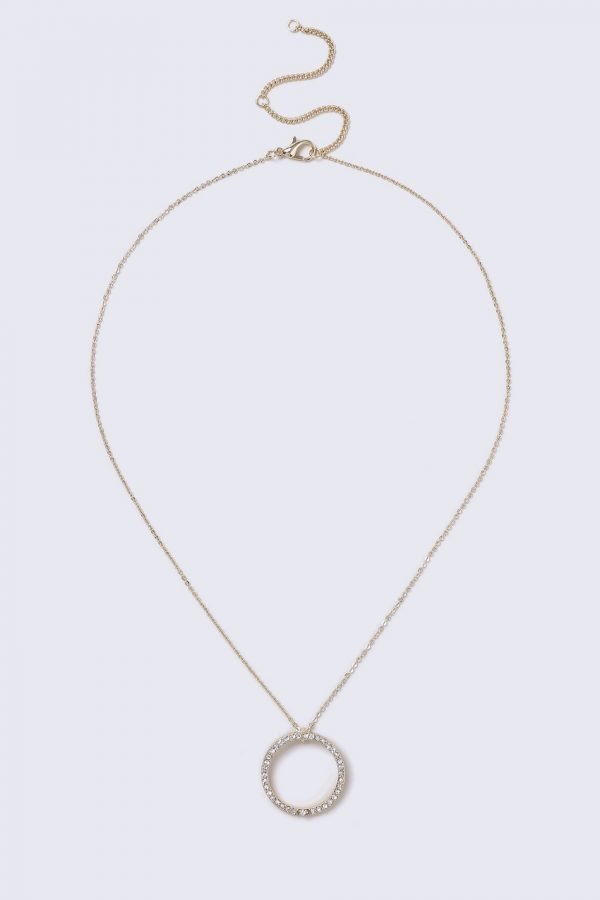 Gina Tricot Gold Look Circle Ditsy Necklace Kaulakoru