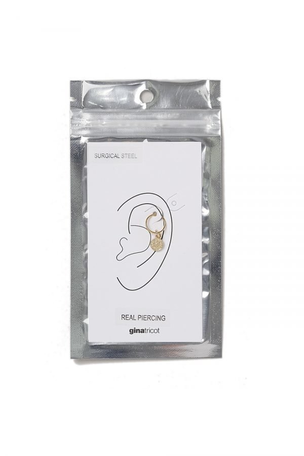 Gina Tricot Gold Look Coin Hoop Drop Helix Earring Korvakorut