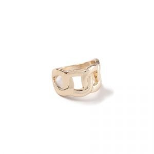 Gina Tricot Gold Look Curb Chain Chunky Ring Sormus