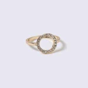 Gina Tricot Gold Look Equestrian Circle Ring Sormus