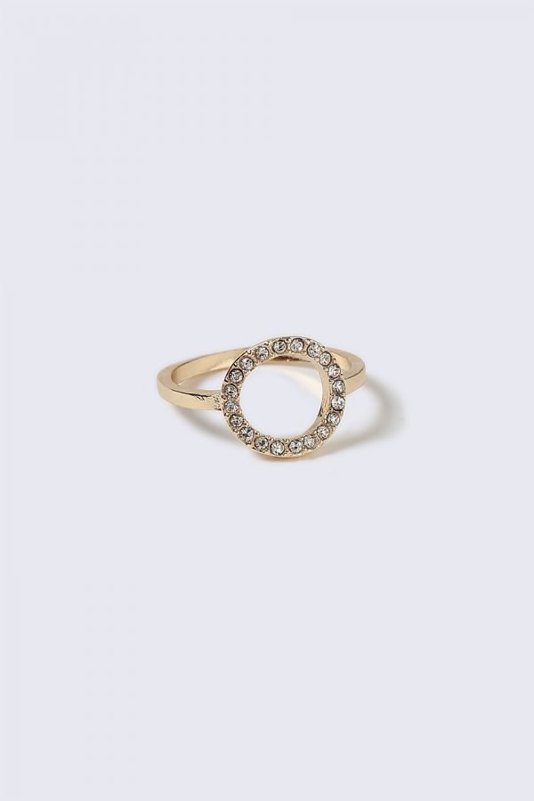 Gina Tricot Gold Look Equestrian Circle Ring Sormus