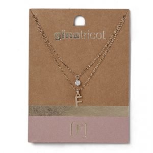 Gina Tricot Gold Look F Initial Ditsy Necklace Kaulakoru