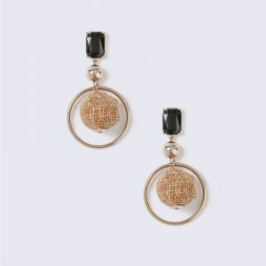 Gina Tricot Gold Look Fabric Ball Drop Earring Korvakorut