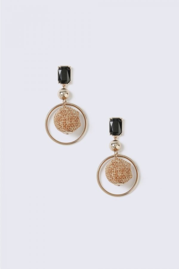 Gina Tricot Gold Look Fabric Ball Drop Earring Korvakorut