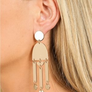 Gina Tricot Gold Look Geo Shape Drop Earring Korvakorut