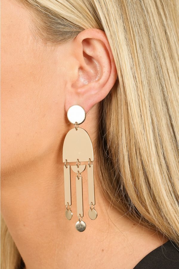 Gina Tricot Gold Look Geo Shape Drop Earring Korvakorut