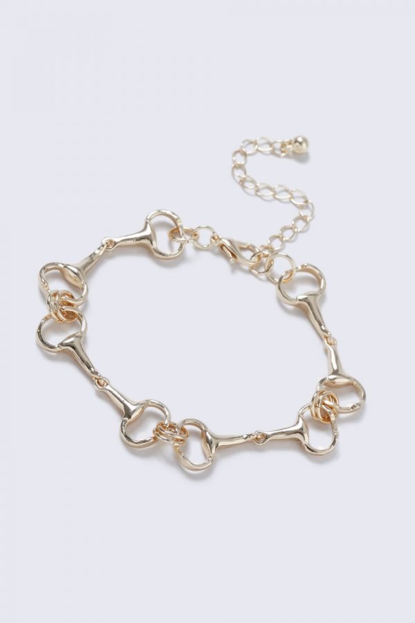 Gina Tricot Gold Look Horsebit Link Wristwear Rannekoru