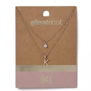 Gina Tricot Gold Look K Initial Ditsy Necklace Kaulakoru