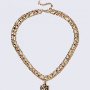 Gina Tricot Gold Look Lion Pendant Necklace Kaulakoru