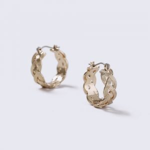 Gina Tricot Gold Look Mini Plait Hoop Earrings Korvakorut