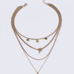 Gina Tricot Gold Look Multi Coin Necklace Kaulakoru