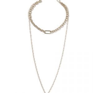 Gina Tricot Gold Look Multirow Necklace Kaulakoru