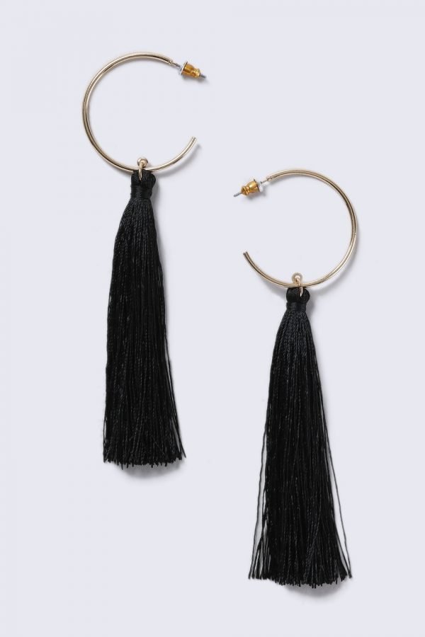 Gina Tricot Gold Look Tassel Hoop Earrings Korvakorut