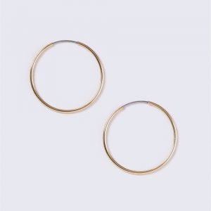 Gina Tricot Gold Plated Medium Thin Hoop Earrings Korvakorut