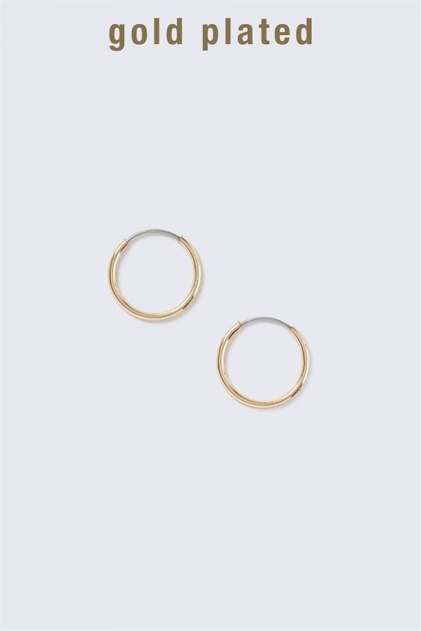 Gina Tricot Gold Plated Small Thin Hoop Earrings Korvakorut