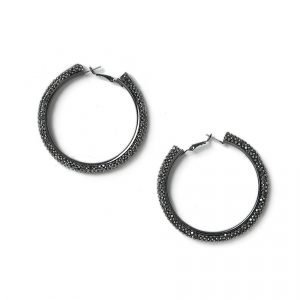 Gina Tricot Hematite Hoop Earrings Korvakorut