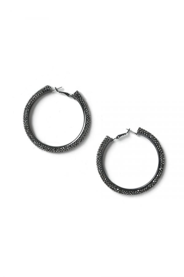 Gina Tricot Hematite Hoop Earrings Korvakorut