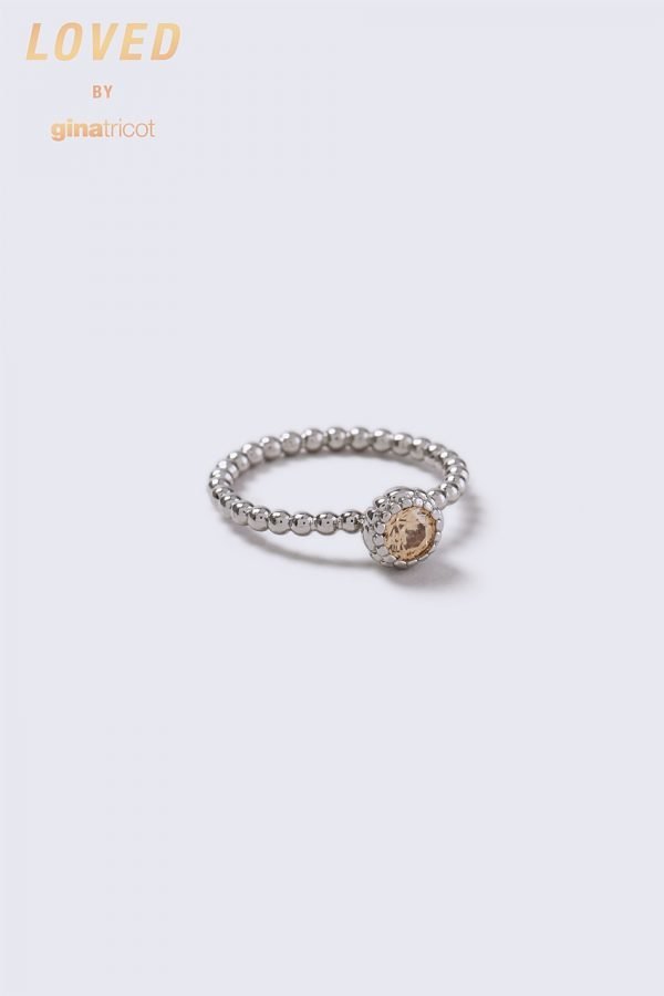 Gina Tricot Loved Peach Stone Twist Ring Sormus