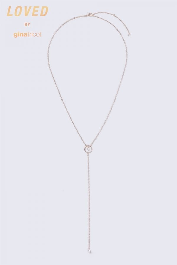 Gina Tricot Loved Rose Gold Y Neck Necklace Kaulakoru