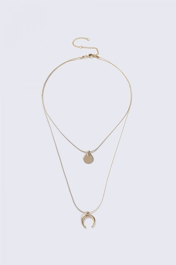 Gina Tricot Multi Row Long Horn Necklace Kaulakoru