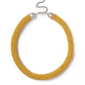 Gina Tricot Mustard Beaded Tube Neckwear Kaulakoru