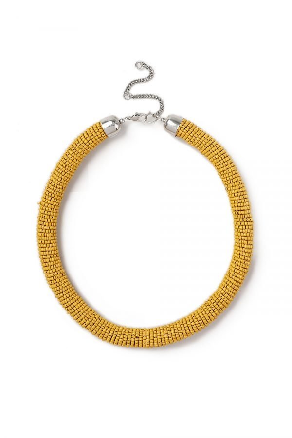 Gina Tricot Mustard Beaded Tube Neckwear Kaulakoru