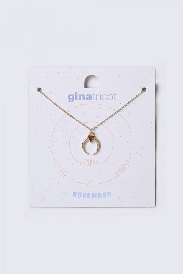 Gina Tricot November Topaz Birthstone Necklace Kaulakoru