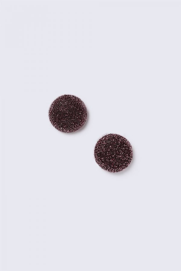 Gina Tricot Pink Glitter Button Earrings Korvakorut