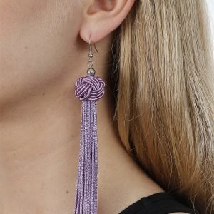 Gina Tricot Purple Knot Tassel Earrings Korvakorut