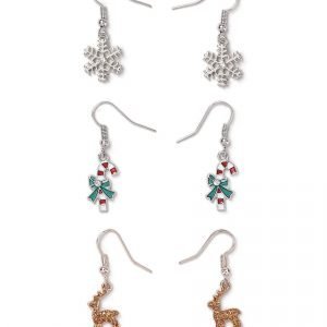 Gina Tricot Red Multi Reindeer Charm Drop Earrings Pack Korvakorut