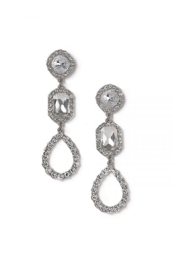 Gina Tricot Rhinestone Statement Drop Earrings Korvakorut