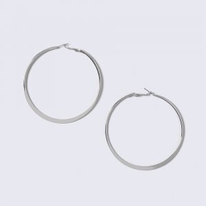 Gina Tricot Rhodium Hoop Earrings Korvakorut