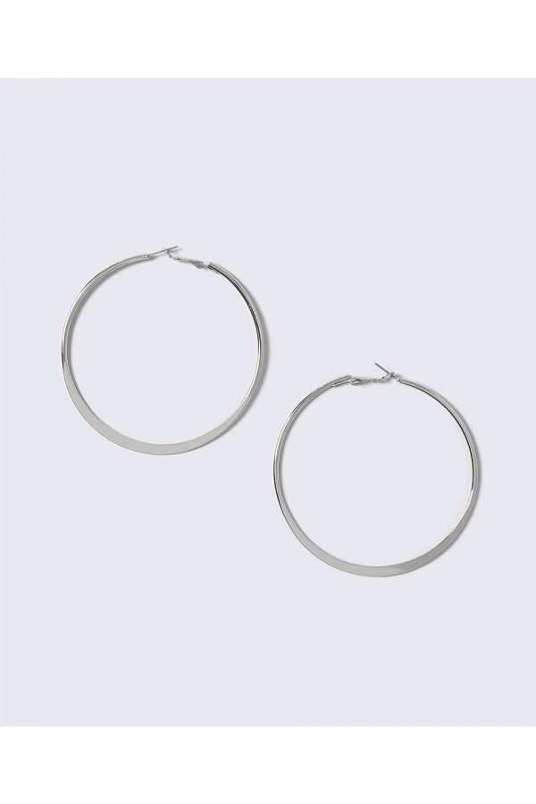 Gina Tricot Rhodium Hoop Earrings Korvakorut