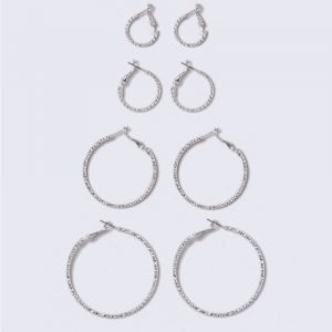 Gina Tricot Rhodium Multipack Hoop Earrings Korvakorut