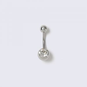 Gina Tricot Rhodium Rhinestone Belly Bar Napakoru