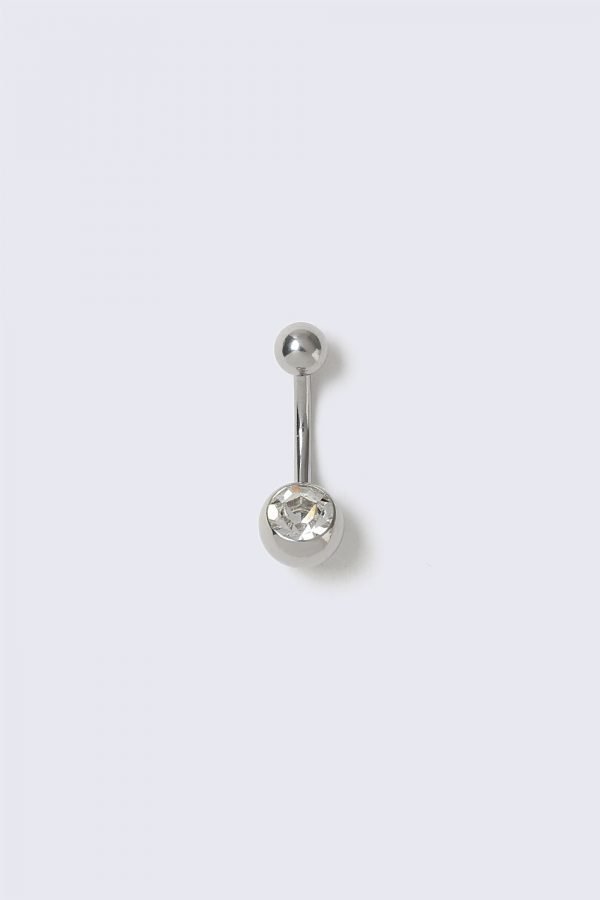 Gina Tricot Rhodium Rhinestone Belly Bar Napakoru