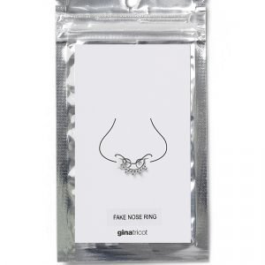 Gina Tricot Rhodium Rhinestone Septum Fake Nose Ring Nenäkoru